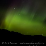 Northern Lights - silhouette of the mountain